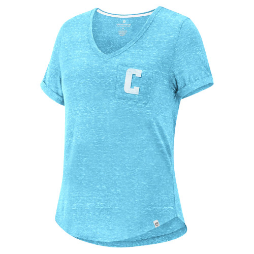  Womens Colosseum Mrs. Iglesias Blue Short Sleeve Pocket Tee