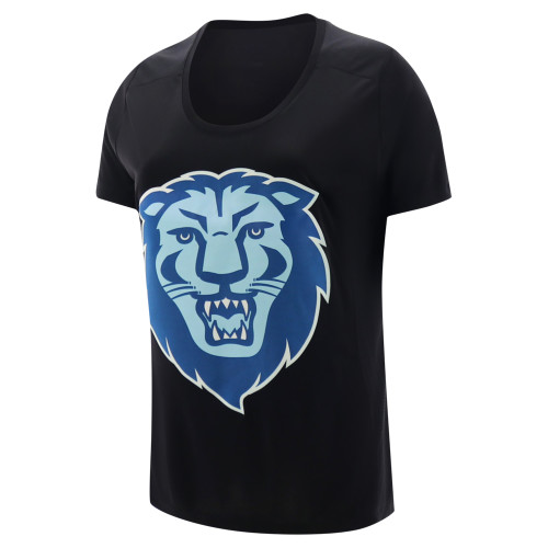  Lion Womens Black Short Sleeve Tech Tee