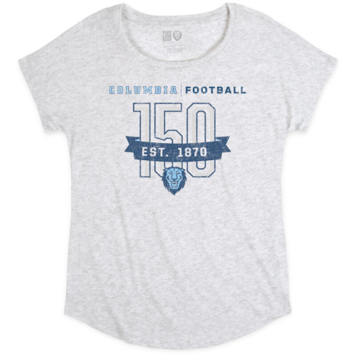  Womens Distressed 150Th Anniversary White Tri Blend Dolman Tee