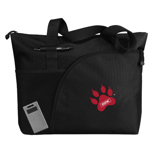 Excel Black Sport Utility Tote-Paw Print Embroidery