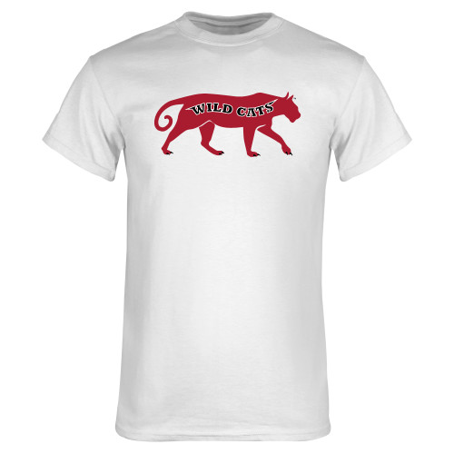 White T Shirt-Wild Cat Body