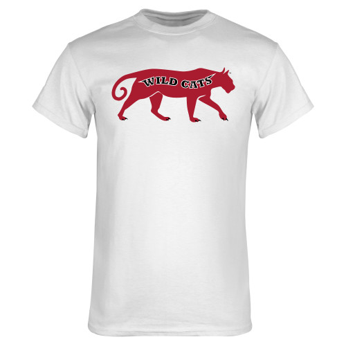 White T Shirt-Wild Cat Body