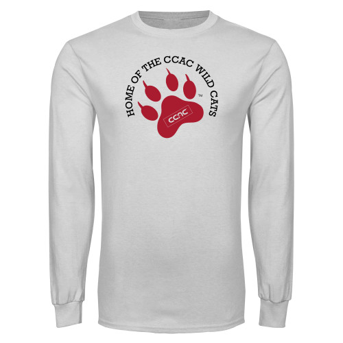 White Long Sleeve T Shirt-Home of Paw