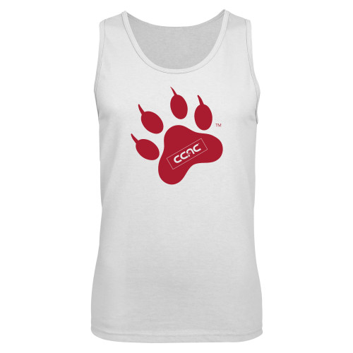 White Tank Top-Paw Print