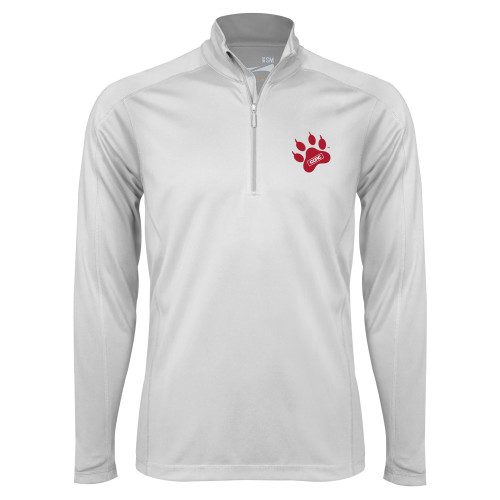 Syntrel White Interlock 1/4 Zip-Paw Print Embroidery