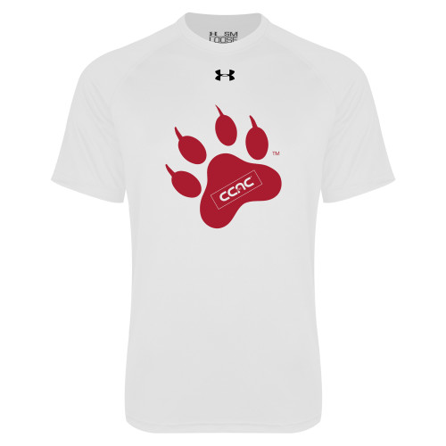 Under Armour White Tech Tee-Paw Print