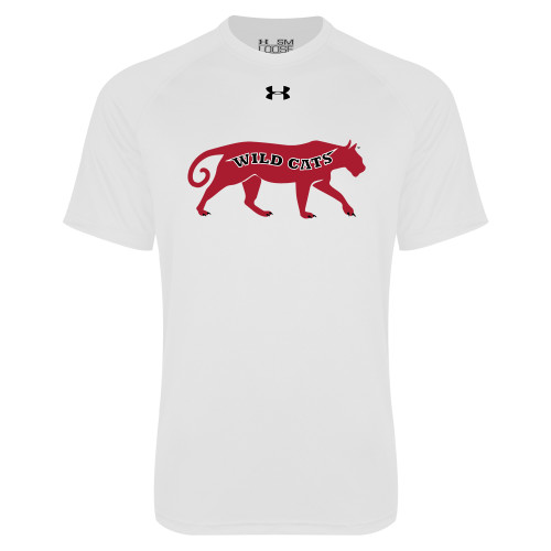 Under Armour White Tech Tee-Wild Cat Body