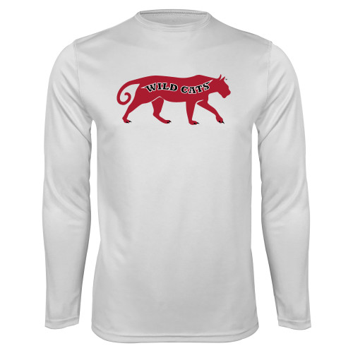 White Performance Long Sleeve Shirt-Wild Cat Body
