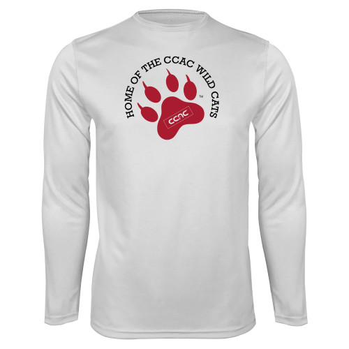 White Performance Long Sleeve Shirt-Home of Paw