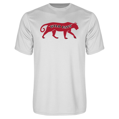 White Performance Tee-Wild Cat Body