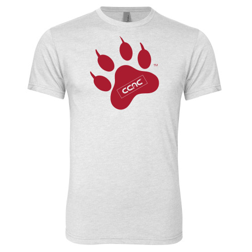 Next Level Heather White Triblend Tee-Paw Print