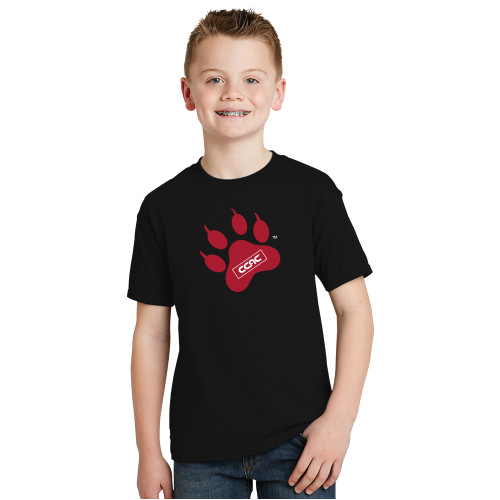 Youth Black T Shirt-Paw Print