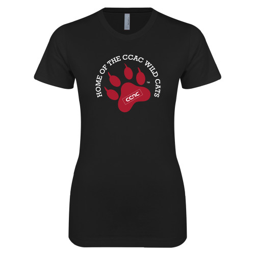 Next Level Womens Black Boyfriend Tee-Home of Paw