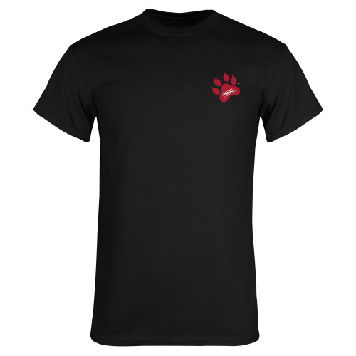 Black T Shirt-Paw Print Embroidery
