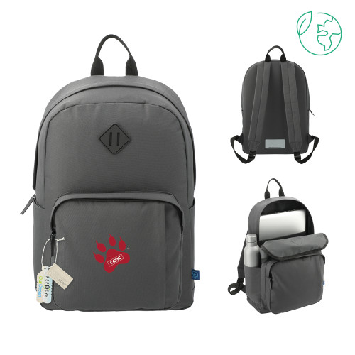 Repreve Ocean Charcoal Everyday Computer Backpack-Paw Print Embroidery