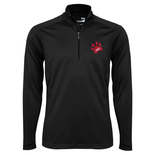 Syntrel Black Interlock 1/4 Zip-Paw Print Embroidery
