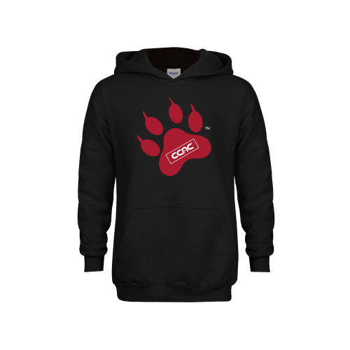 Youth Black Fleece Hoodie-Paw Print