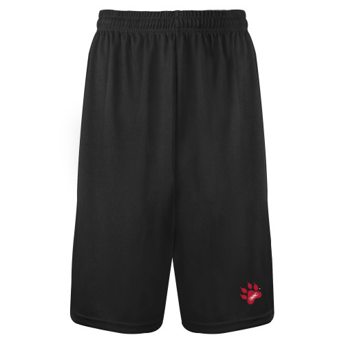 Black Performance Classic 9 Inch Short-Paw Print Embroidery