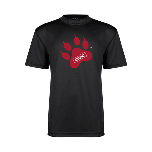 Youth Performance Black Tee-Paw Print