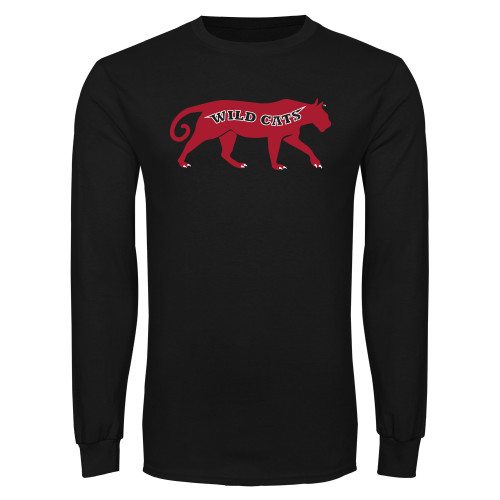Black Long Sleeve T Shirt-Wild Cat Body