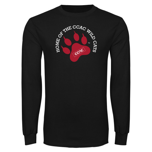 Black Long Sleeve T Shirt-Home of Paw