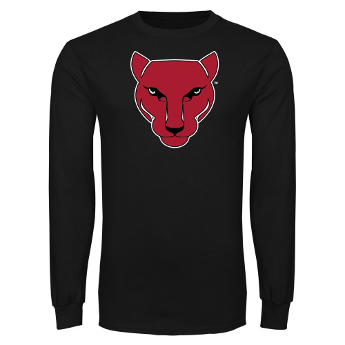 Black Long Sleeve T Shirt-Wild Cat Head