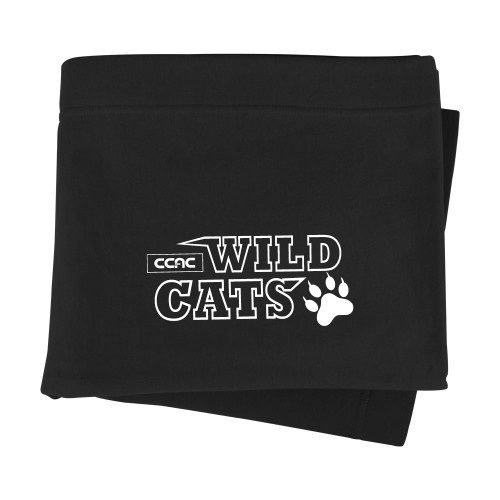 Black Sweatshirt Blanket-Stacked Wordmark