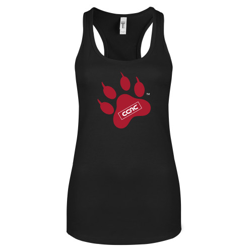 Next Level Womens Black Racerback Tank -Paw Print