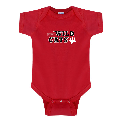 Red Infant Onesie-Stacked Wordmark for Vinyl