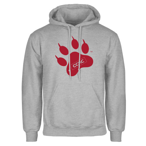 Grey Fleece Hoodie-Paw Print