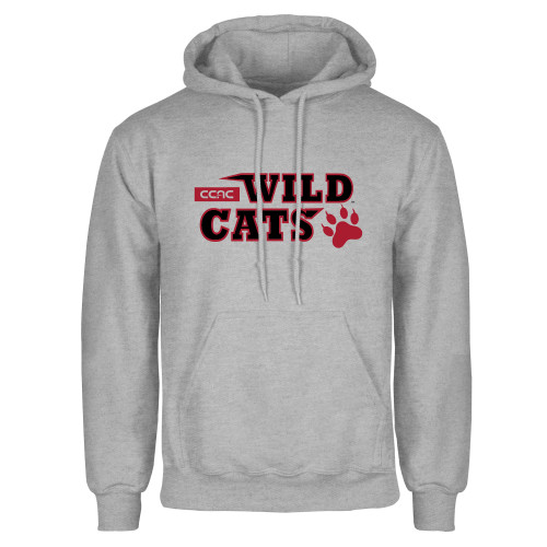 Grey Fleece Hoodie-Stacked Wordmark