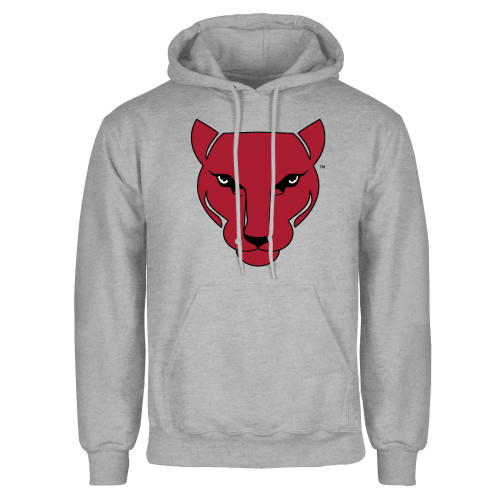 Grey Fleece Hoodie-Wild Cat Head