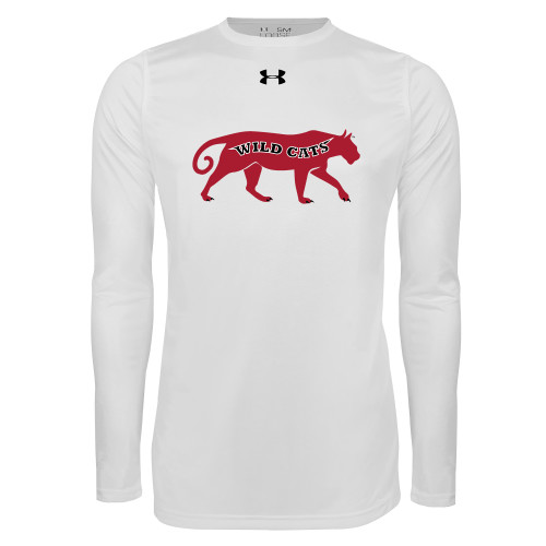 Under Armour White Long Sleeve Tech Tee-Wild Cat Body
