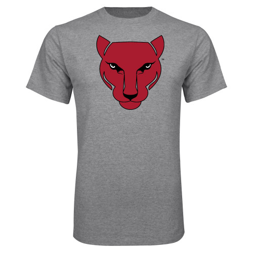 Grey T Shirt-Wild Cat Head
