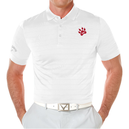 Callaway Opti Vent White Polo-Paw Print Embroidery
