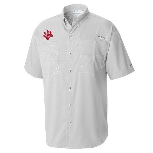 Columbia Cool Grey Tamiami Performance Short Sleeve Shirt-Paw Print Embroidery