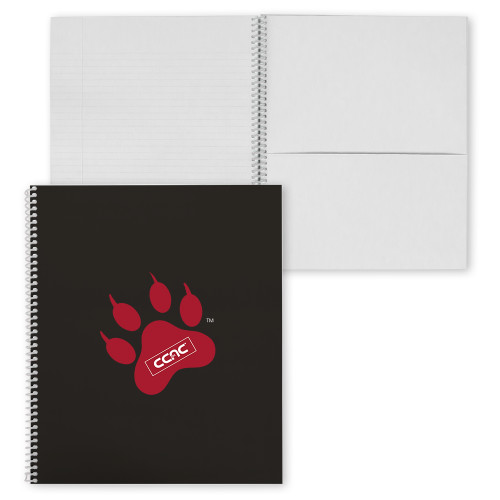 College Spiral Notebook w/Clear Coil-Paw Print