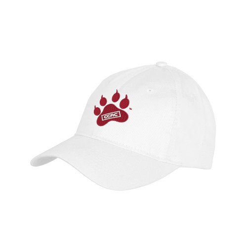 Youth White Pro Style Hat-Paw Print Embroidery