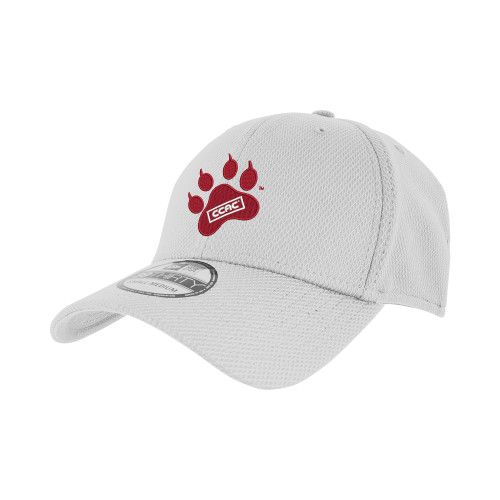 New Era White Diamond Era 39Thirty Stretch Fit Hat-Paw Print Embroidery