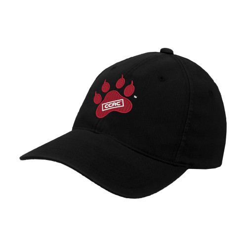 Black Flexfit Structured Low Profile Hat-Paw Print Embroidery