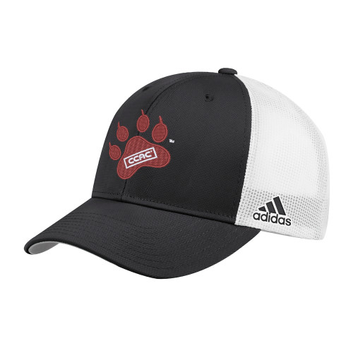 Adidas Black Structured Adjustable Mesh Hat-Paw Print Embroidery