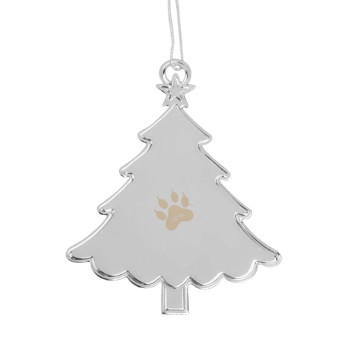 Silver Tree Ornament-Paw Print Engraved