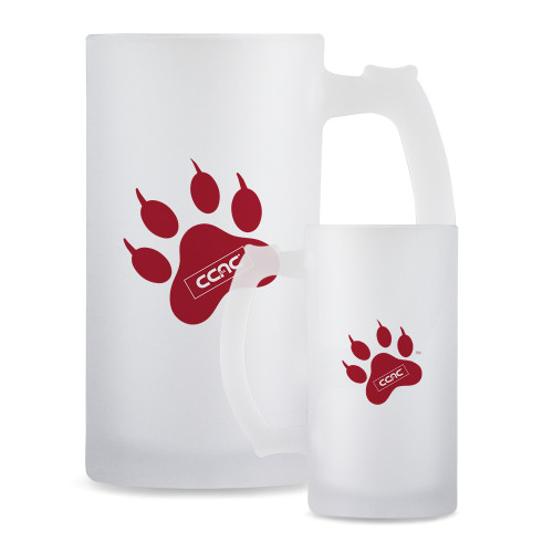 Full Color Decorative Frosted Glass Mug 16oz-Paw Print