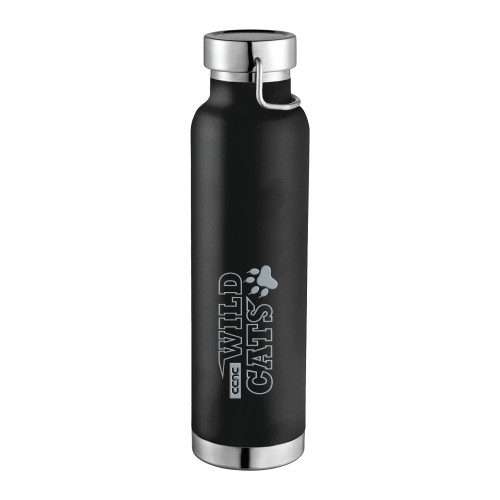 Thor Copper Vacuum Insulated Black Bottle 22oz-Stacked Wordmark Engraved