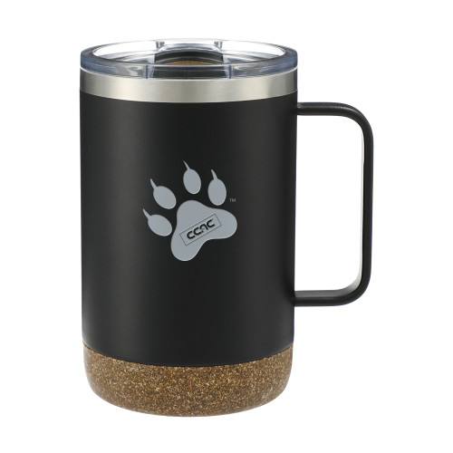 Valhalla Vacuum Insulated Camp Black Mug 14oz-Paw Print Engraved