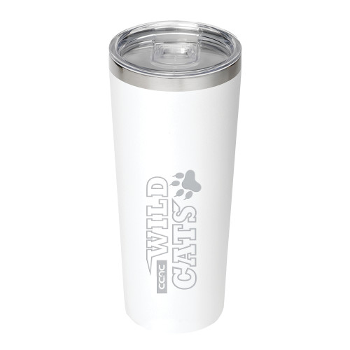 Thor Vacuum Insulated White Tumbler 22oz-Stacked Wordmark Engraved