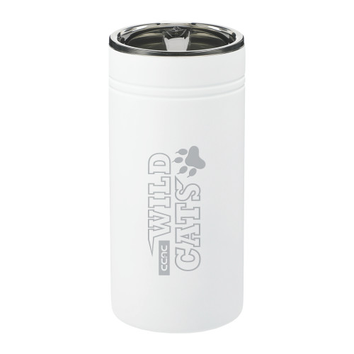 Sherpa Vacuum White Tumbler & Insulator 12oz-Stacked Wordmark Engraved