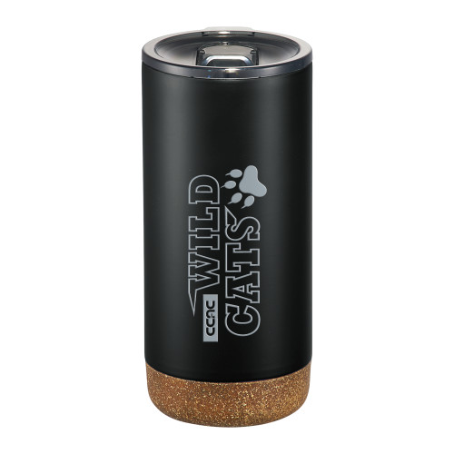 Valhalla Vacuum Insulated Black Tumbler 16oz-Stacked Wordmark Engraved