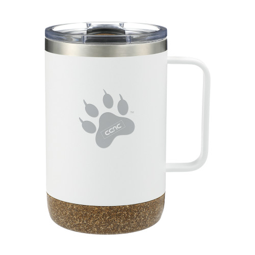 Valhalla Vacuum Insulated Camp White Mug 14oz-Paw Print Engraved