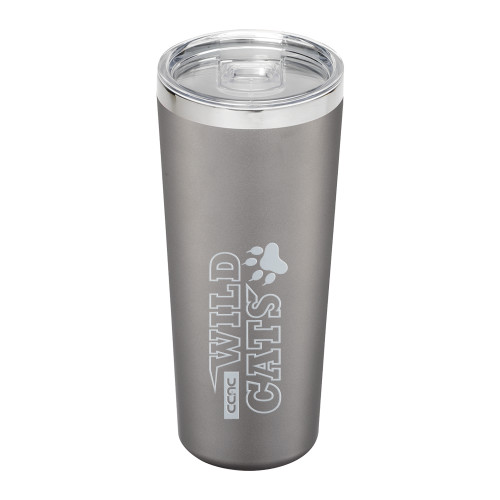 Thor Vacuum Insulated Grey Tumbler 22oz-Stacked Wordmark Engraved